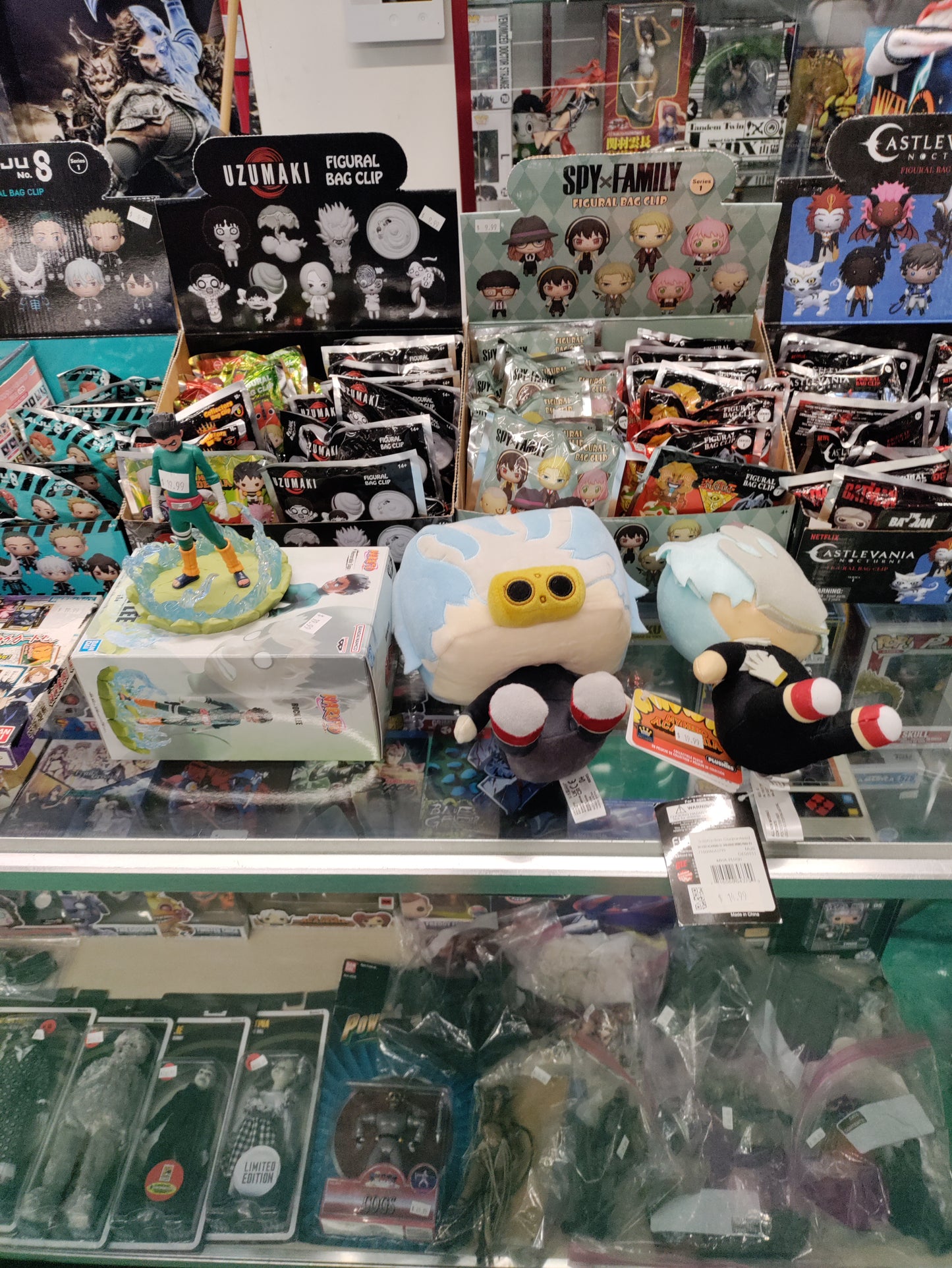Rock Lee figure and plushies