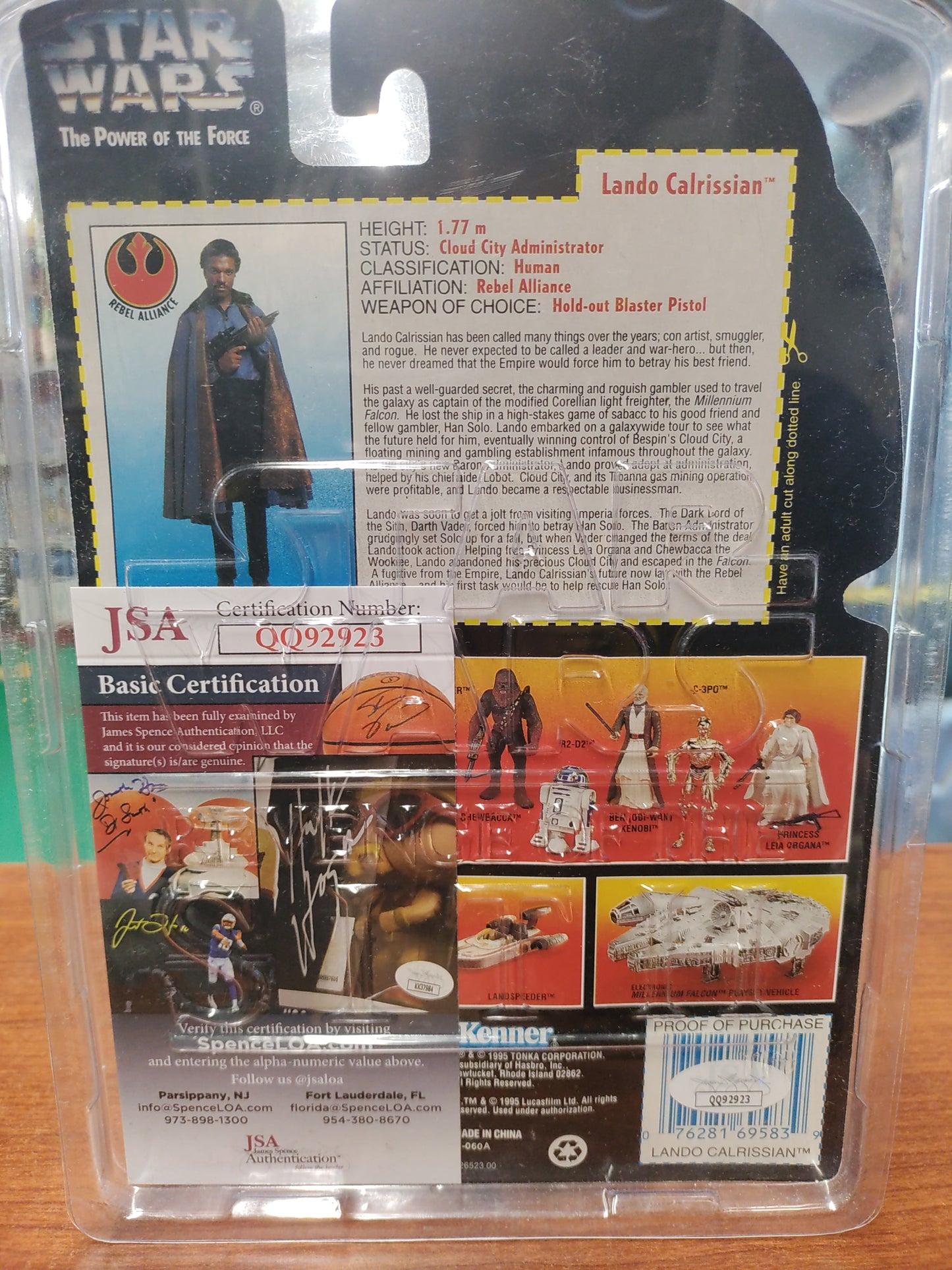 Star Wars Power of the Force Lando Calrissian Signed