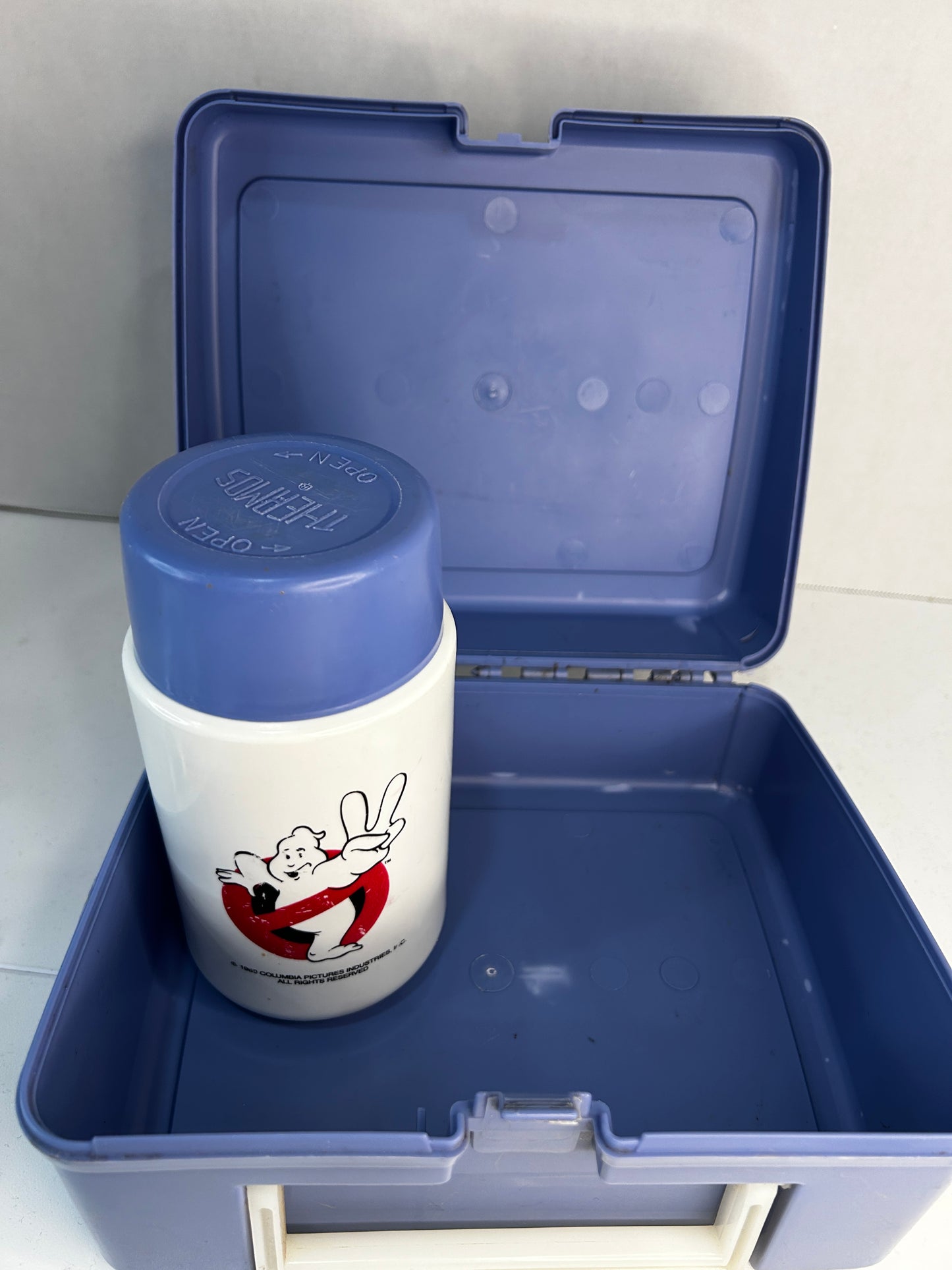 VINTAGE 1986 THERMOS BRAND THE REAL GHOSTBUSTERS PLASTIC LUNCHBOX w/Thermos