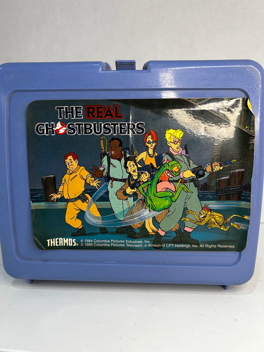 VINTAGE 1986 THERMOS BRAND THE REAL GHOSTBUSTERS PLASTIC LUNCHBOX w/Thermos
