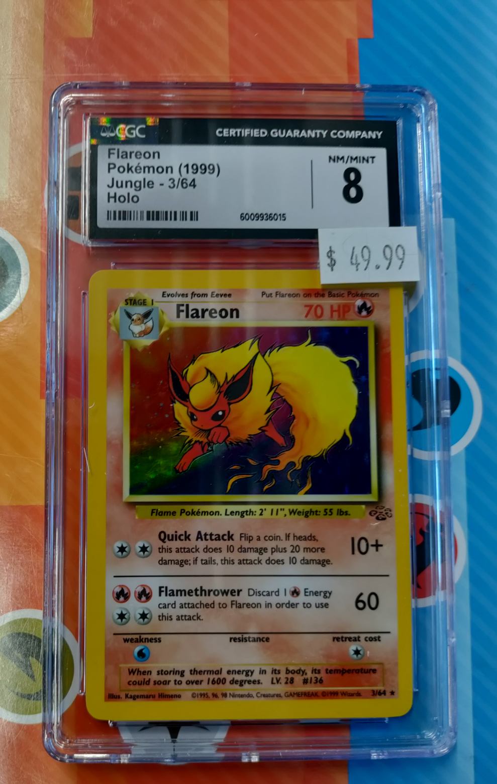 1999 Pokemon Flareon Jungle 3/64 Holo CGC NM/Mint 8 – Todd's Toys