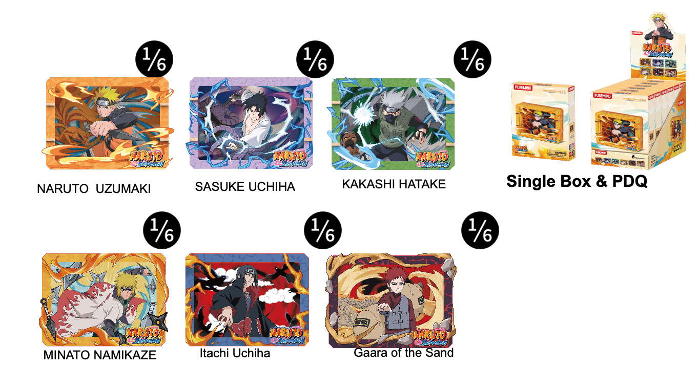 Puremind Naruto Shippuden Wooden Gallery Blind Boxes