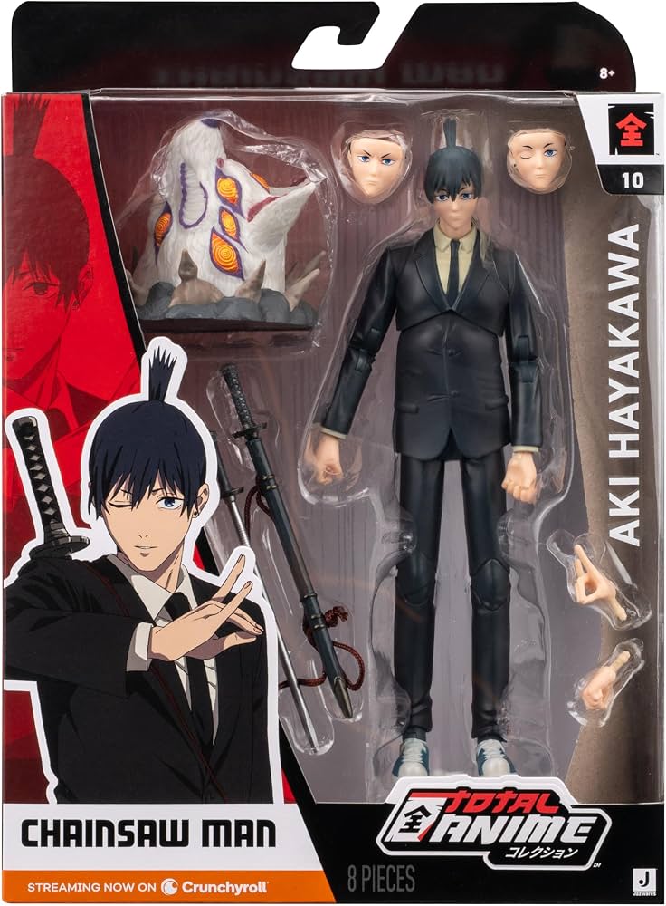 Total Anime Aki Hayakawa Chainsaw Man Figure with Fox Devil & Gear