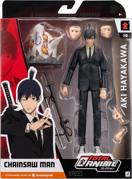 Total Anime Aki Hayakawa Chainsaw Man Figure with Fox Devil & Gear
