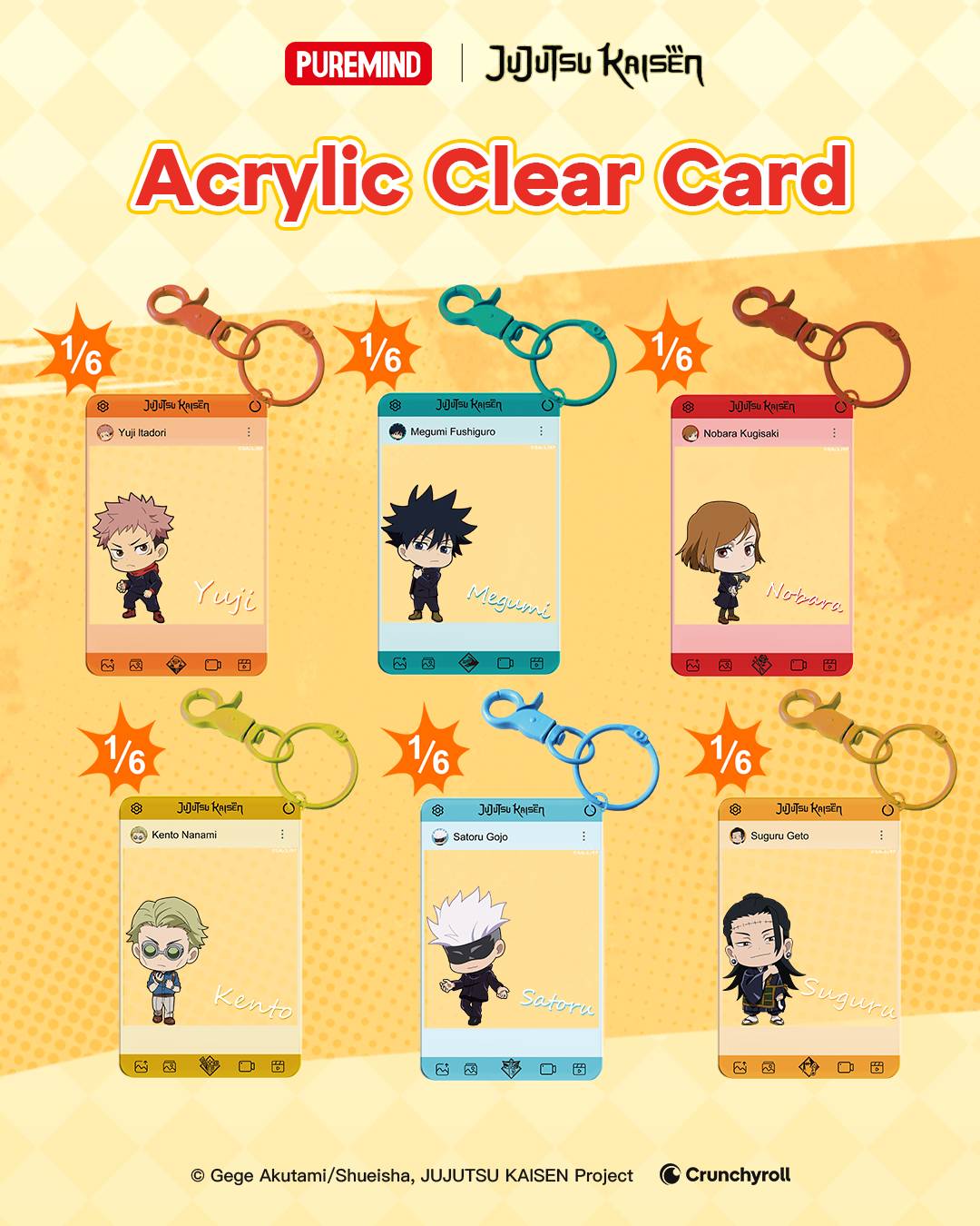 Puremind Jujutsu Kaisen Acrylic Clear Card Keychain