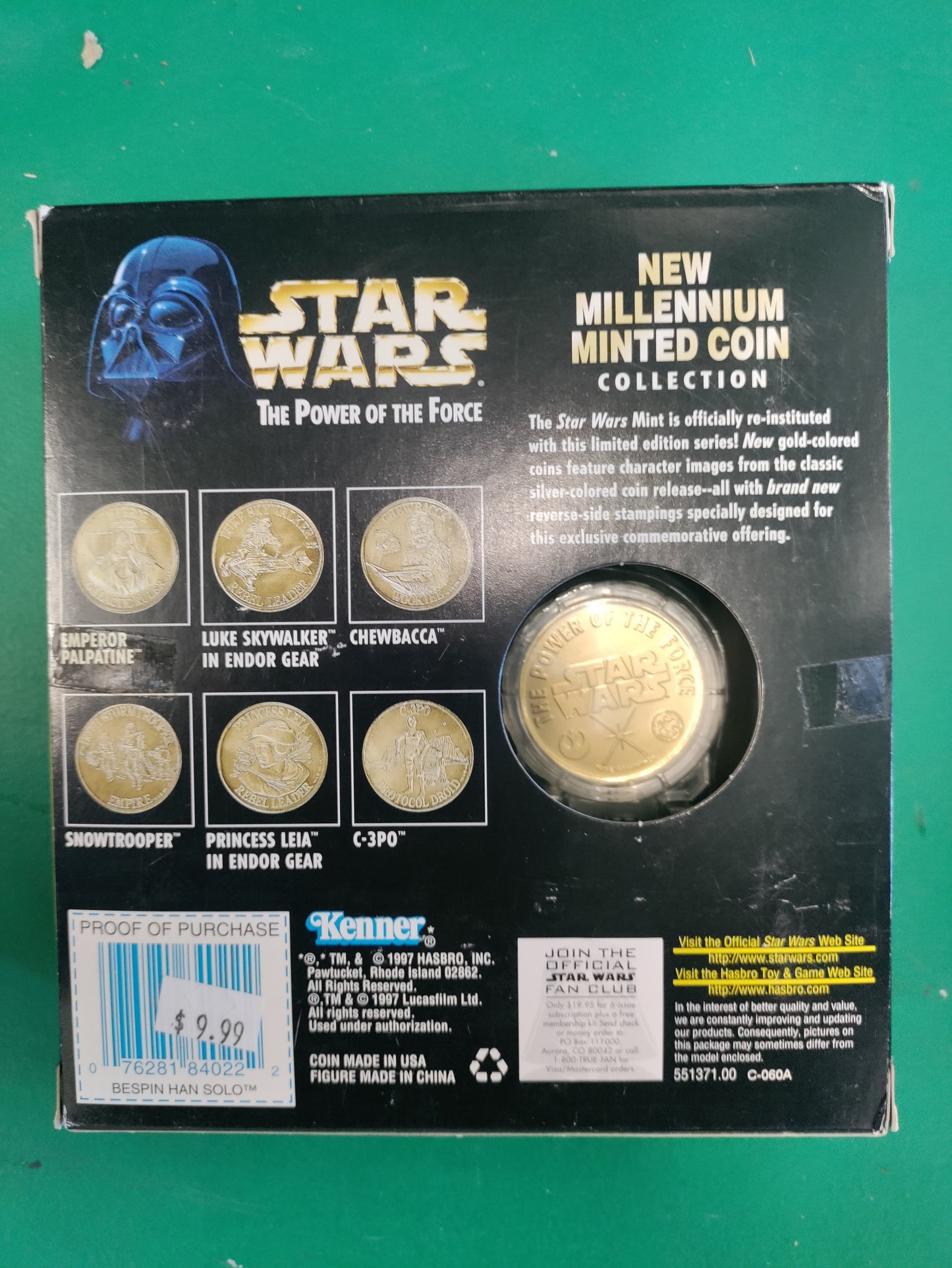 Star Wars The Power Of The Force Bespin Han Solo New Millennium Minter Coin Collection